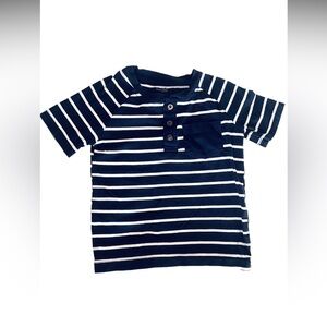 Carter’s Boys Navy Blue Striped Henley | 3T